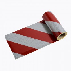 BACS44 - Striped Ribbons 2 Rolls Class B White/Red
